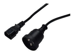 Power Cable IEC C14 Male to 3 Pin Australian Socket 150mm - 40UPSIEC150MM